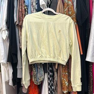 PE nation cropped yellow sweatshirt
